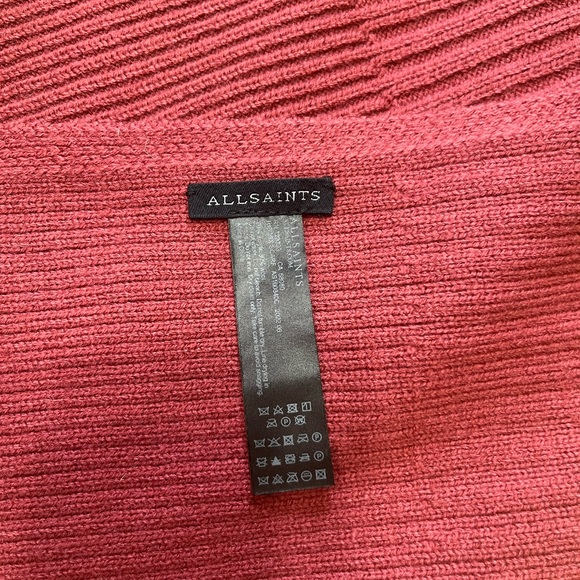 All Saints ribbed knit scarf merino wool blend - Picture 4 of 5